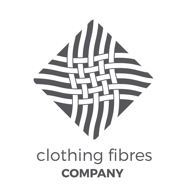 Hilos de fibra tejidos juntos Fibras de ropa en varios colores Detalles de una tela o tela Plantilla de logotipo de plantilla vectorial