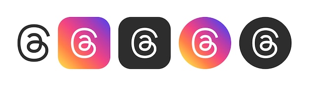 Los hilos de las redes sociales la red de aplicaciones el logotipo colorido el icono del conjunto la ilustración vectorial
