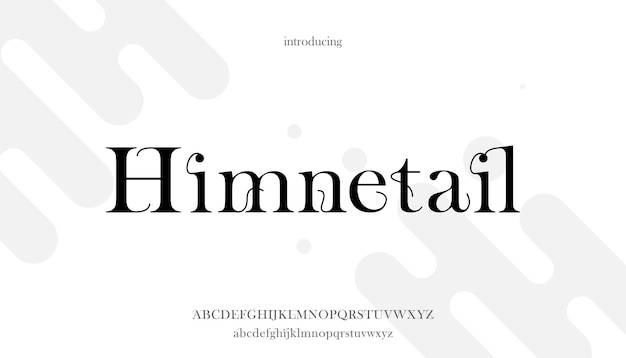 Vector himnetail vintage moder tail serif tipo de letra alfabeto vector fuente