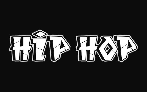 Vector hip hop letras de una sola palabra estilo graffiti