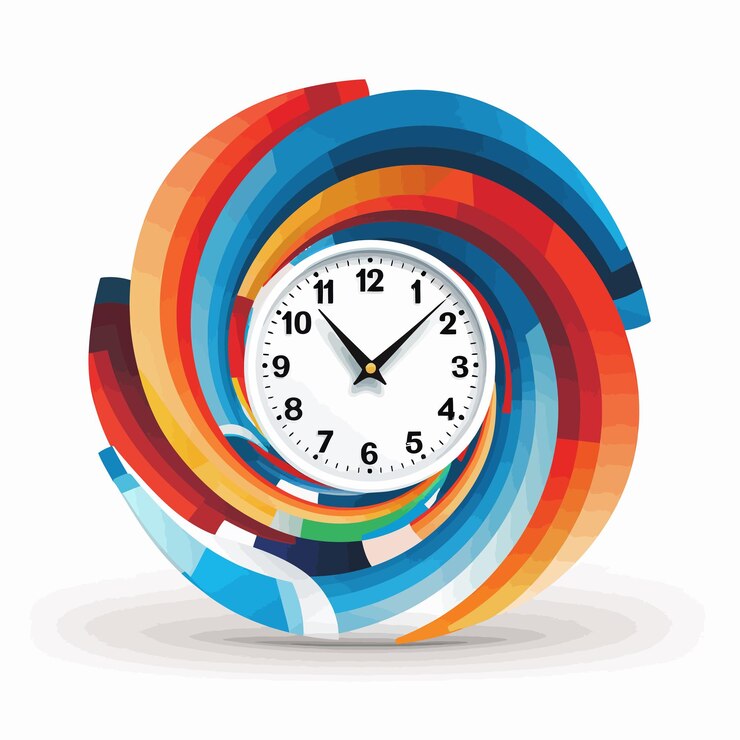 Vector hipnosis_clock_vector_concept_white_background