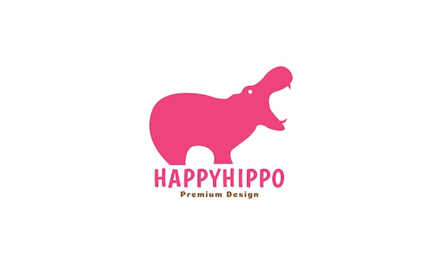 Hipopótamo animal salvaje rugido logo vector símbolo icono diseño gráfico ilustración