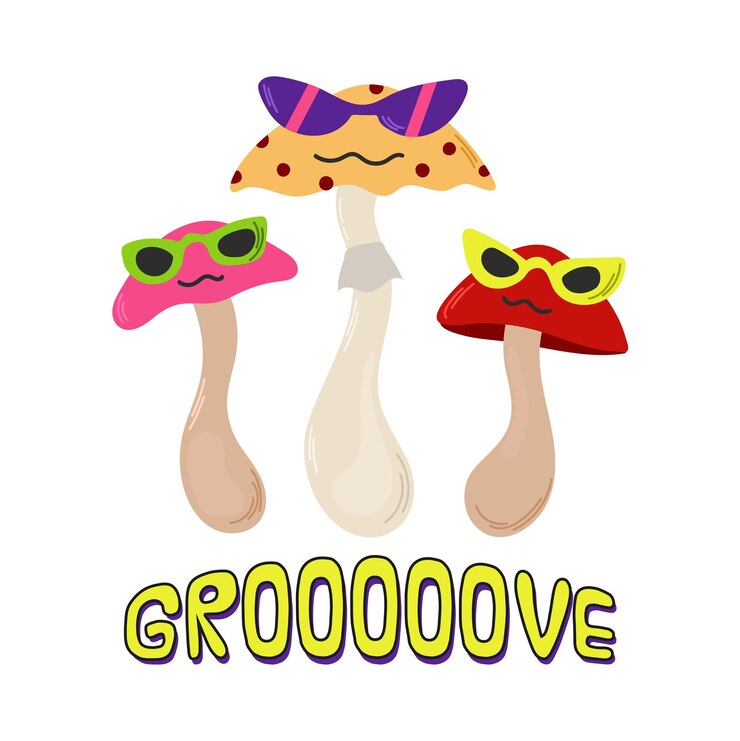 Vector hippie 60e setas divertidas con gafas de sol ilustración vectorial