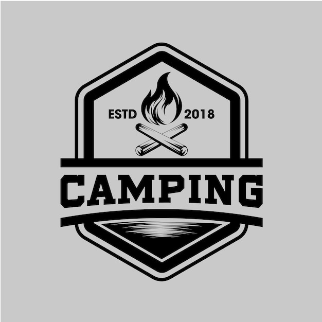 Hipster camping logo vector