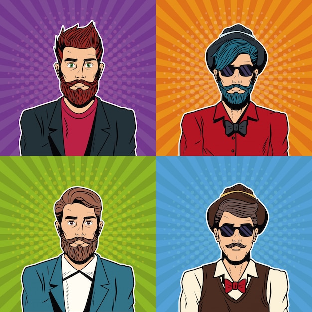 Hipsters para hombre con accesorios coloridos