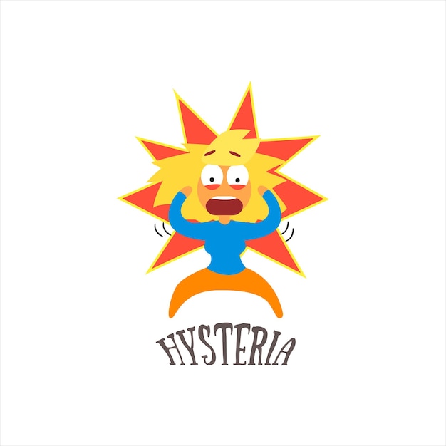 Vector histeria diseño simplificado ilustración vectorial plana sobre fondo blanco