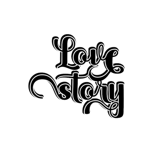 Historia de amor tipografía motivacional citas positivas diseño vectorial