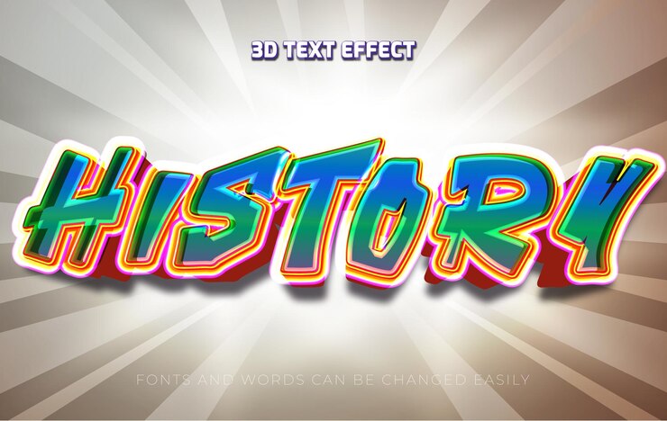 Vector historia graffiti estilo de efecto de texto editable en 3d