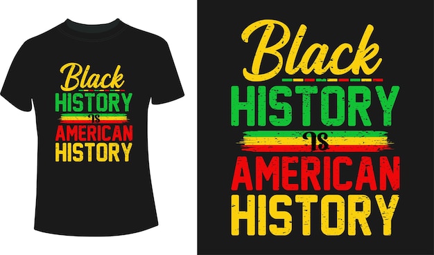 La historia negra es el diseño de la camiseta de la historia estadounidense.