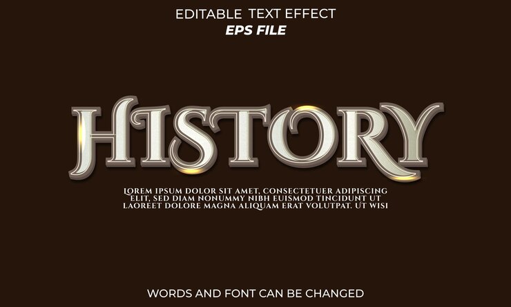Vector historia texto efecto fuente tipografía editable texto 3d