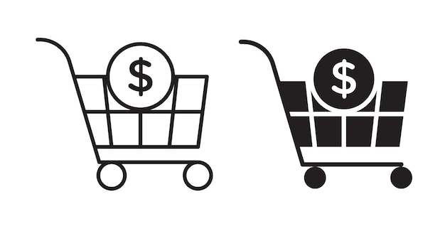 Historial de compras conjunto de iconos de línea delgada