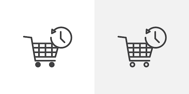 Historial de compras conjunto de iconos de línea delgada