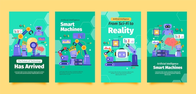 Historias de instagram de concepto de inteligencia artificial