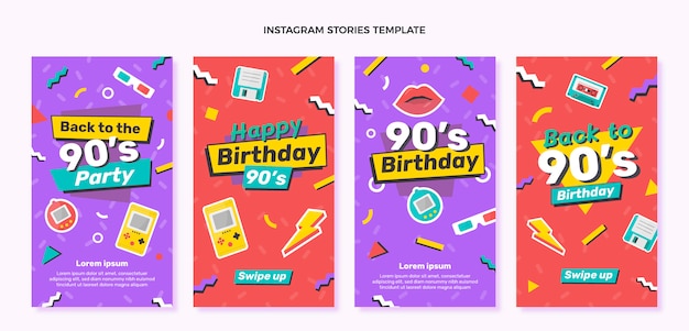 Historias de instagram de cumpleaños dibujadas a mano