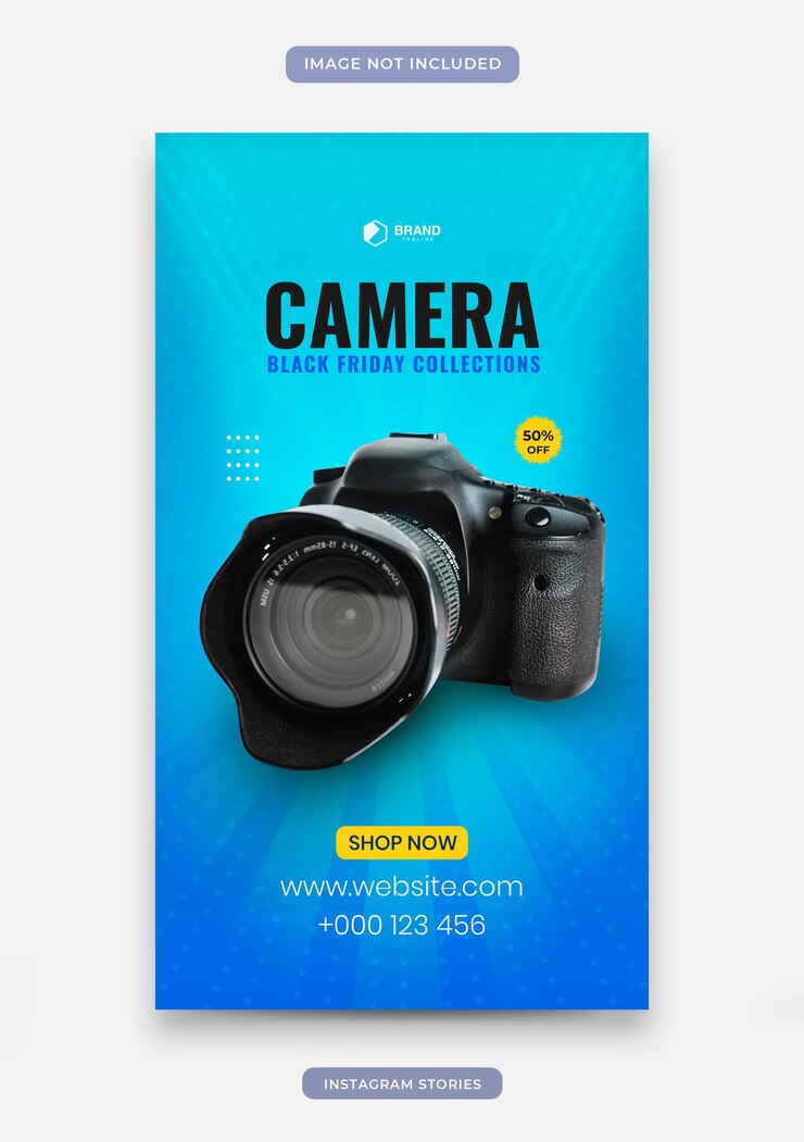 Historias de Instagram con un ligero toque de fondo para la venta de gadgets