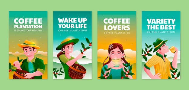 Historias de instagram de la plantación de café degradado