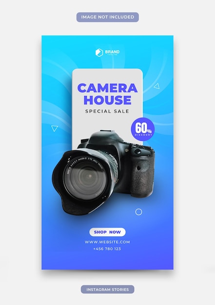 Vector historias de instagram con tarjeta 3d y fondo cómico para la venta de gadgets o productos