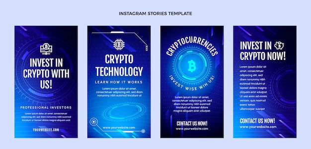 Historias de instagram de tecnología de textura degradada