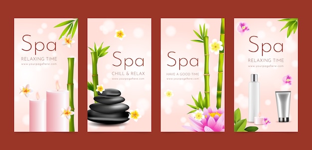 Historias realistas de cuidado personal en el spa en Instagram