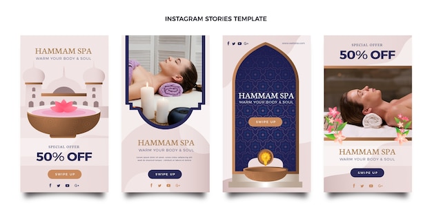 Historias realistas de instagram de hammam