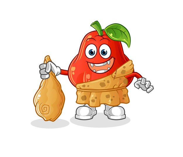 Historieta antigua de la manzana de agua. vector de mascota de dibujos animados