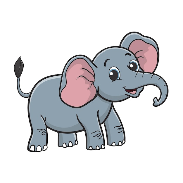 Vector historieta divertida del elefante