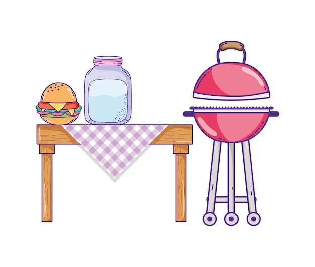 Las historietas de la comida del verano vector el diseño gráfico del ejemplo