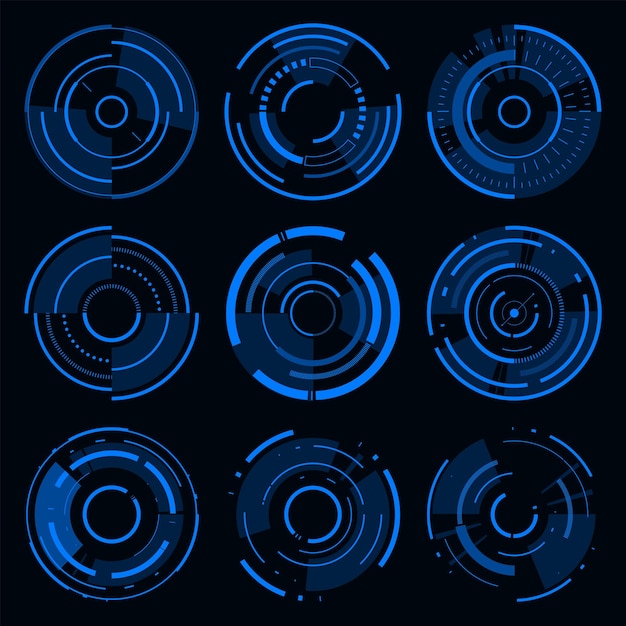 Hitech cargando HUD elemento de diseño de estilo cyberpunk futurista