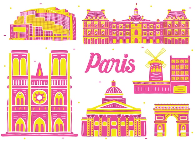 Hito de parís en estilo de diseño plano