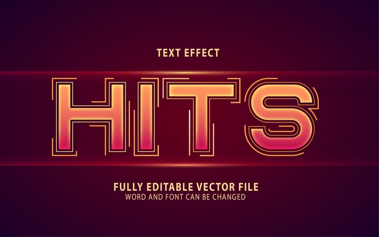 Vector hits efecto de texto vectorial editable