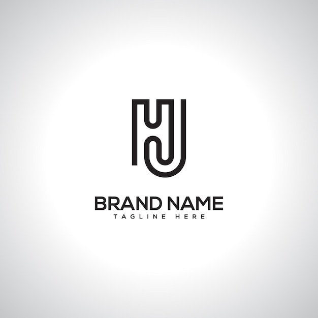 HJ JH Abstracto Diseño de logotipo de letra única Símbolo vectorial inicial