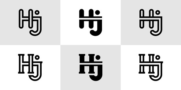 HJ Monogram Logo Set adecuado para negocios con las iniciales HJ o JH