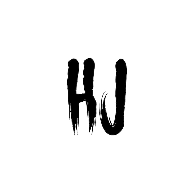 HJ monograma diseño del logotipo letra texto nombre símbolo monocromático logotipo alfabeto carácter logotipo simple