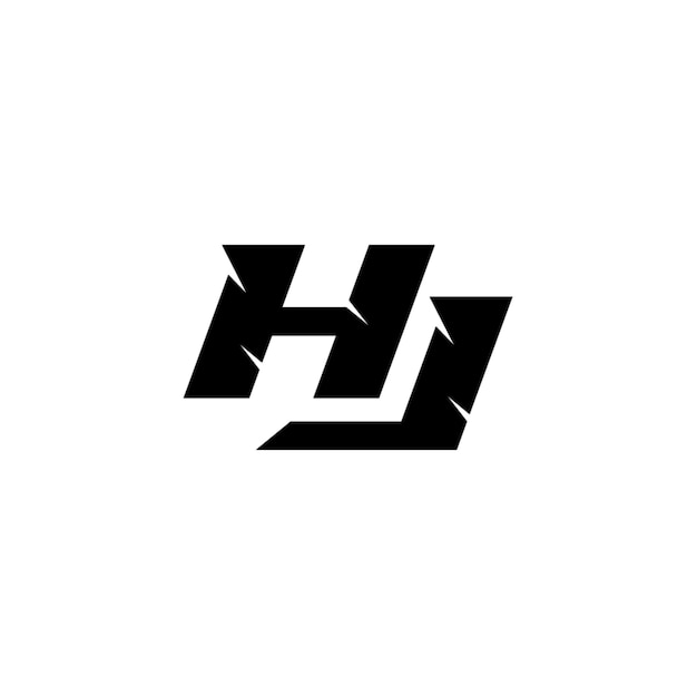 HJ monograma diseño del logotipo letra texto nombre símbolo monocromático logotipo alfabeto carácter logotipo simple