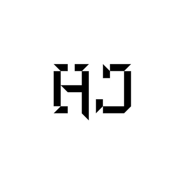 HJ monograma diseño del logotipo letra texto nombre símbolo monocromático logotipo alfabeto carácter logotipo simple