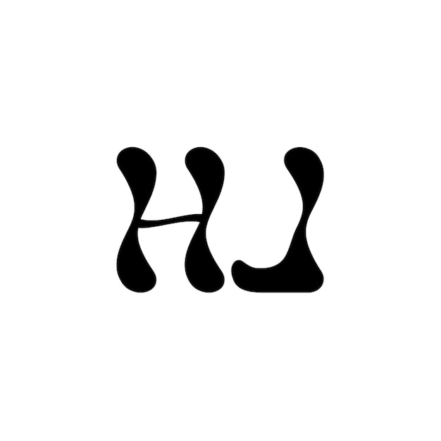 HJ monograma diseño del logotipo letra texto nombre símbolo monocromático logotipo alfabeto carácter logotipo simple