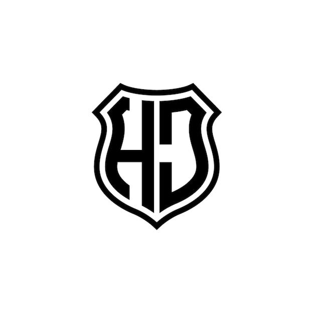 HJ monograma diseño del logotipo letra texto nombre símbolo monocromático logotipo alfabeto carácter logotipo simple