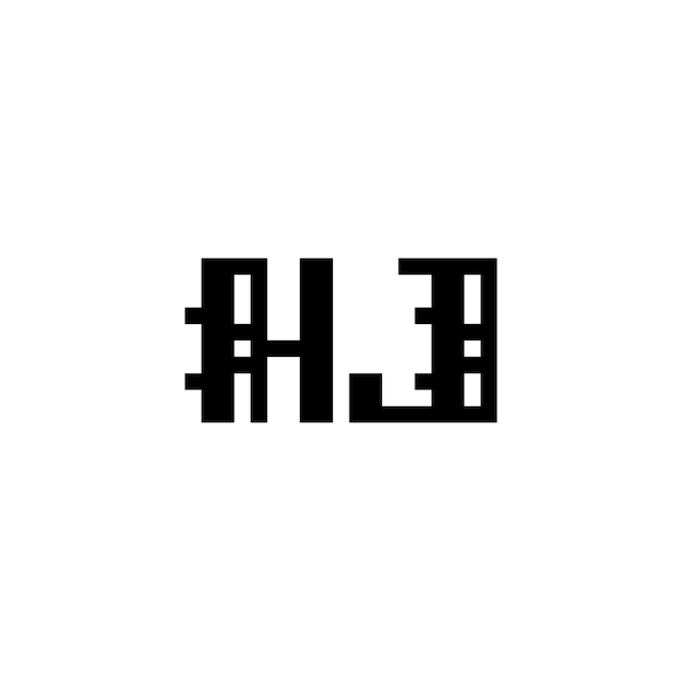 HJ monograma diseño del logotipo letra texto nombre símbolo monocromático logotipo alfabeto carácter logotipo simple