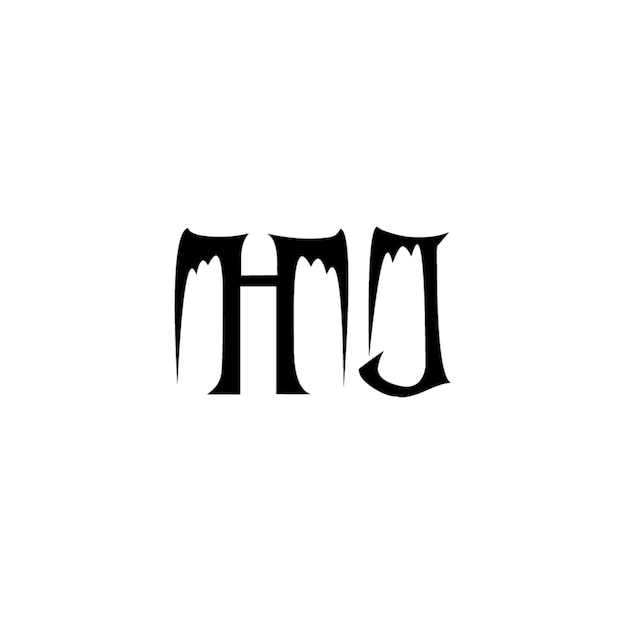 HJ monograma diseño del logotipo letra texto nombre símbolo monocromático logotipo alfabeto carácter logotipo simple