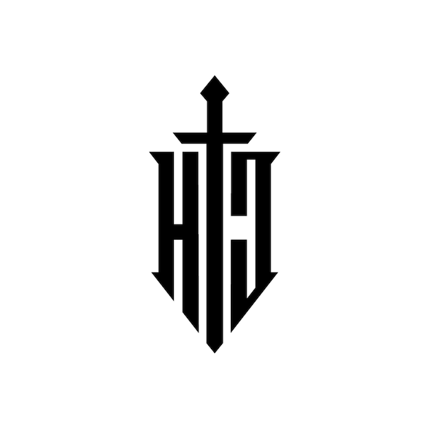 HJ monograma diseño del logotipo letra texto nombre símbolo monocromático logotipo alfabeto carácter logotipo simple