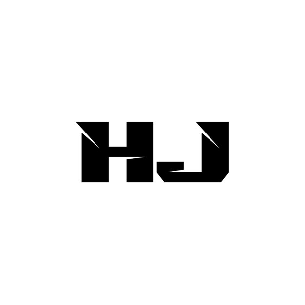 HJ monograma diseño del logotipo letra texto nombre símbolo monocromático logotipo alfabeto carácter logotipo simple