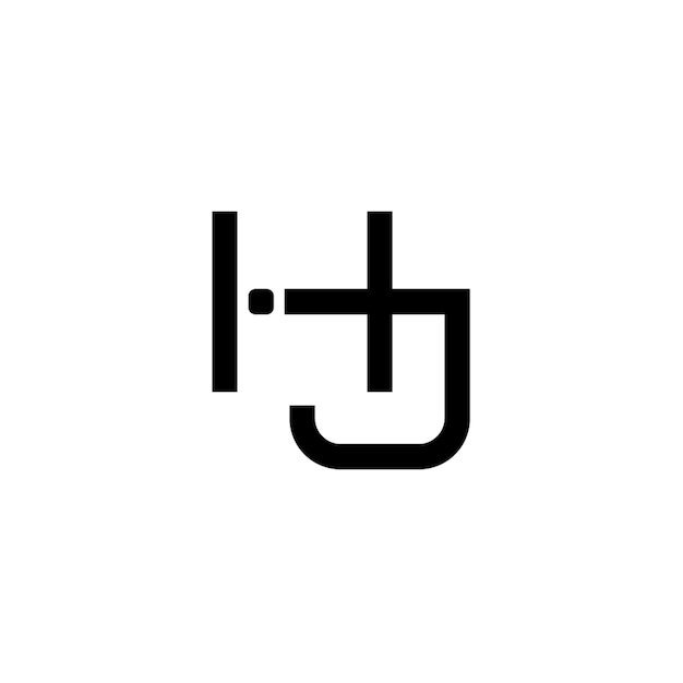 HJ monograma diseño del logotipo letra texto nombre símbolo monocromático logotipo alfabeto carácter logotipo simple