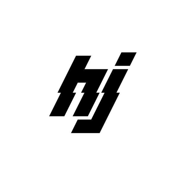 HJ monograma diseño del logotipo letra texto nombre símbolo monocromático logotipo alfabeto carácter logotipo simple
