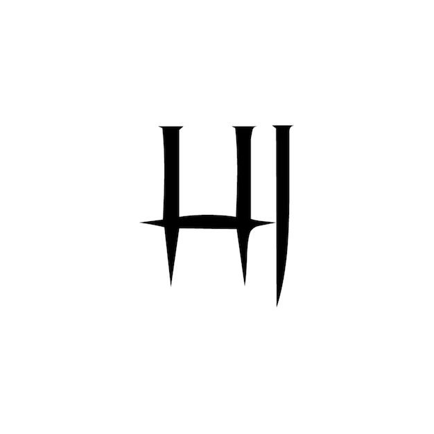 HJ monograma diseño del logotipo letra texto nombre símbolo monocromático logotipo alfabeto carácter logotipo simple