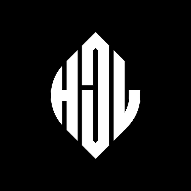 HJL diseño de logotipo de letras circulares con forma de círculo y elipse HJL letras elípticas con estilo tipográfico Las tres iniciales forman un logotipo de círculo HJL emblema de círculo Monograma abstracto letra marca vector
