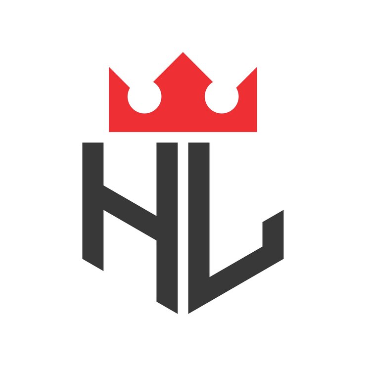 Vector hl corona logo corona en la letra plantilla de diseño del logotipo hl