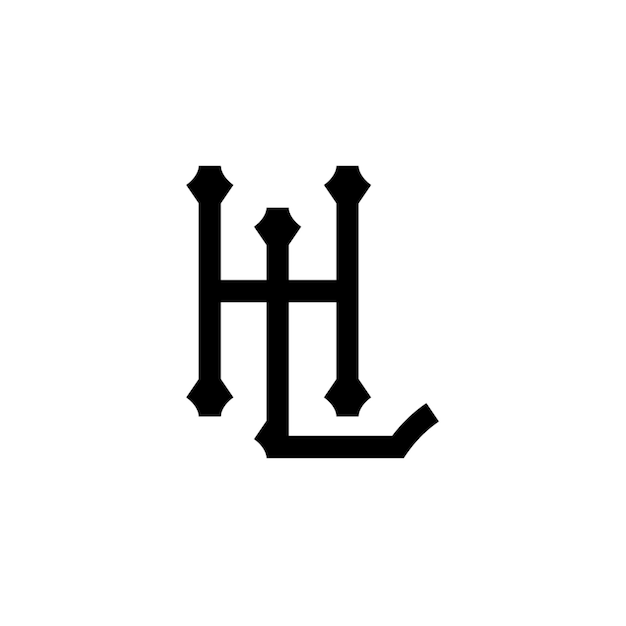 HL monograma diseño del logotipo letra texto nombre símbolo monocromático logotipo alfabeto carácter logotipo simple