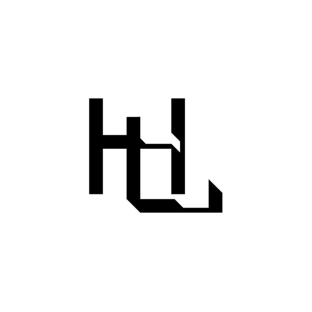 HL monograma diseño del logotipo letra texto nombre símbolo monocromático logotipo alfabeto carácter logotipo simple