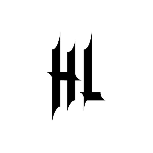 HL monograma diseño del logotipo letra texto nombre símbolo monocromático logotipo alfabeto carácter logotipo simple