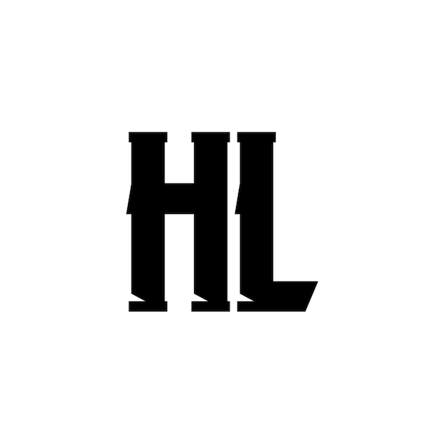 HL monograma diseño del logotipo letra texto nombre símbolo monocromático logotipo alfabeto carácter logotipo simple